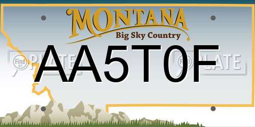 AA5T0F Montana License Plate