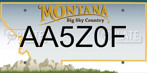 AA5Z0F Montana License Plate