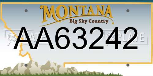 AA63242 Montana License Plate