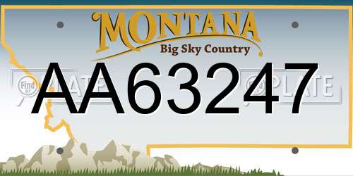 AA63247 Montana License Plate