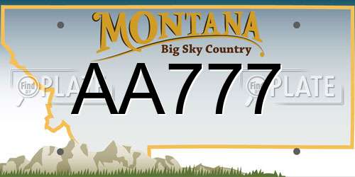 AA777 Montana License Plate