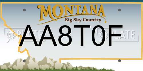AA8T0F Montana License Plate