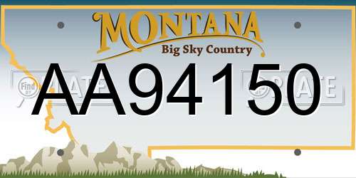 AA94150 Montana License Plate