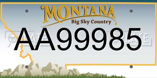 AA99985 Montana License Plate