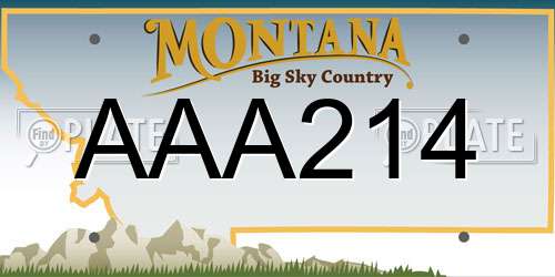 AAA214 Montana License Plate
