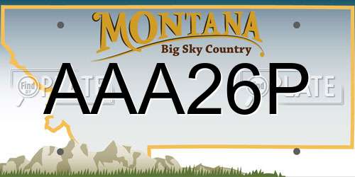 AAA26P Montana License Plate