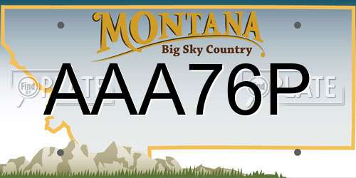 AAA76P Montana License Plate