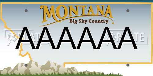 AAAAAA Montana License Plate