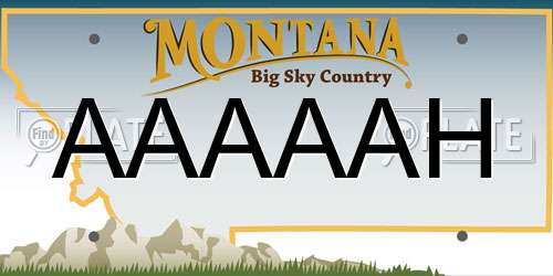 AAAAAH Montana License Plate