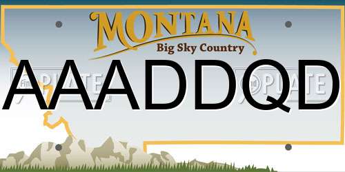 AAADDQD Montana License Plate