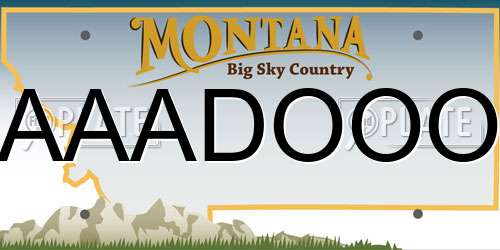 AAADOOO Montana License Plate