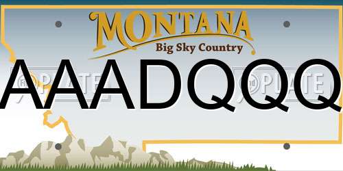 AAADQQQ Montana License Plate