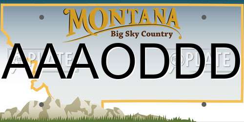 AAAODDD Montana License Plate