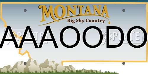 AAAOODO Montana License Plate