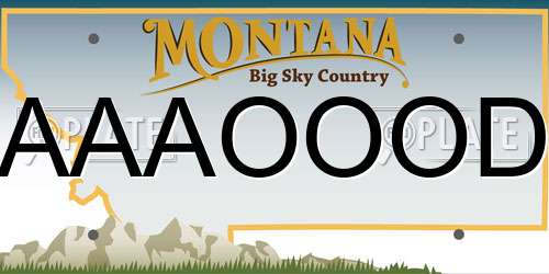 AAAOOOD Montana License Plate