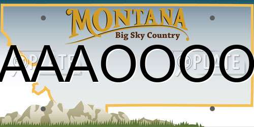 AAAOOOO Montana License Plate