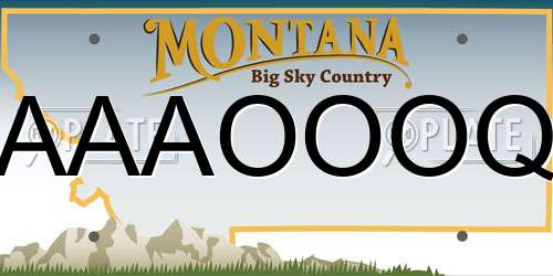 AAAOOOQ Montana License Plate
