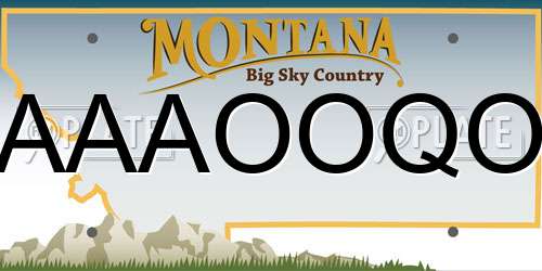AAAOOQO Montana License Plate