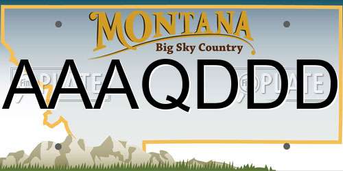 AAAQDDD Montana License Plate