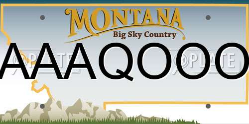 AAAQOOO Montana License Plate
