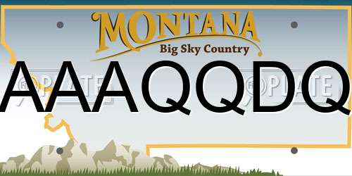 AAAQQDQ Montana License Plate