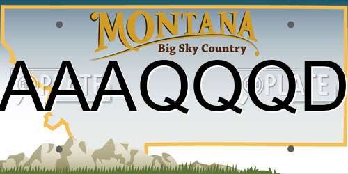 AAAQQQD Montana License Plate