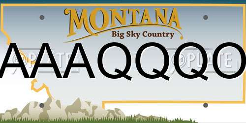 AAAQQQO Montana License Plate