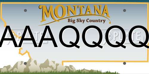 AAAQQQQ Montana License Plate