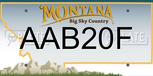 AAB20F Montana License Plate