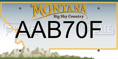 AAB70F Montana License Plate