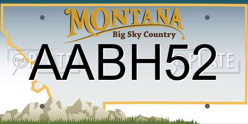 AABH52 Montana License Plate