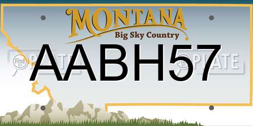 AABH57 Montana License Plate