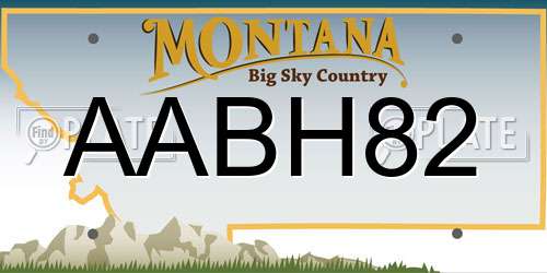 AABH82 Montana License Plate