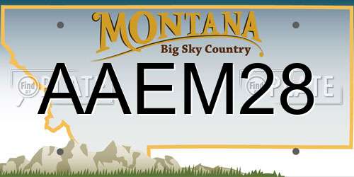 AAEM28 Montana License Plate