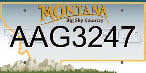 AAG3247 Montana License Plate