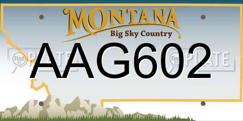 AAG602 Montana License Plate