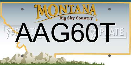 AAG60T Montana License Plate