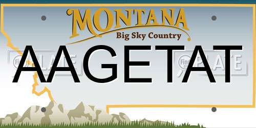 AAGETAT Montana License Plate