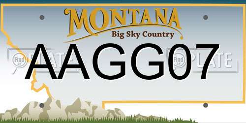 AAGG07 Montana License Plate