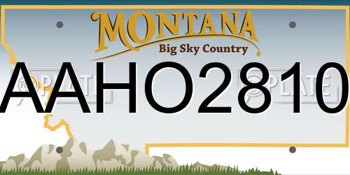 AAHO2810 Montana License Plate