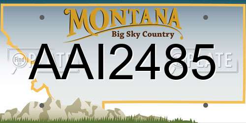 AAI2485 Montana License Plate