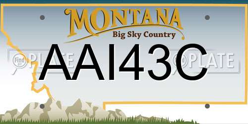 AAI43C Montana License Plate