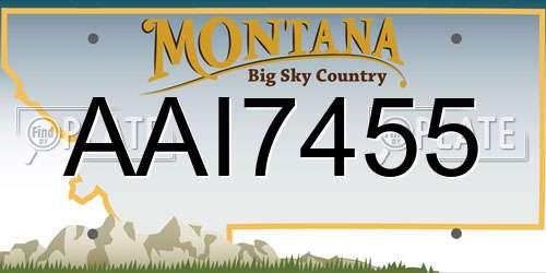 AAI7455 Montana License Plate