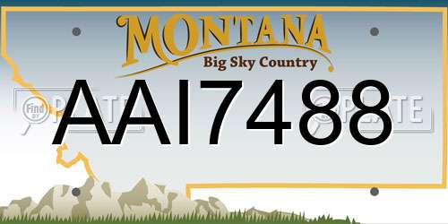 AAI7488 Montana License Plate