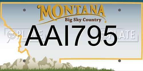 AAI795 Montana License Plate