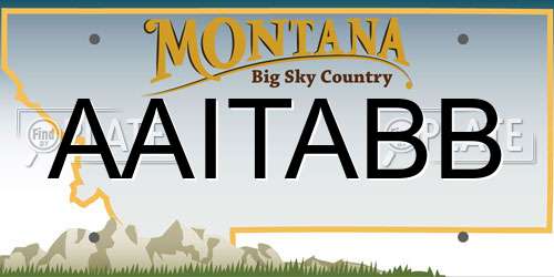 AAITABB Montana License Plate
