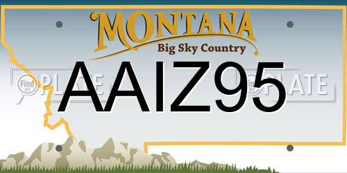 AAIZ95 Montana License Plate