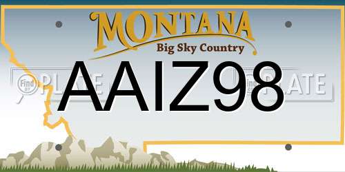 AAIZ98 Montana License Plate