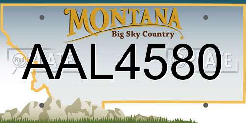 AAL4580 Montana License Plate