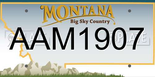 AAM1907 Montana License Plate